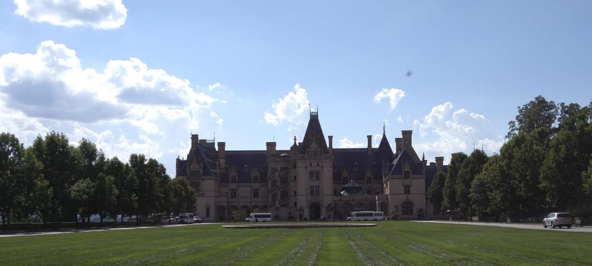 View of Biltmore Estate and grounds in Asheville, North Carolina on a Flight + Hotel vacation package
