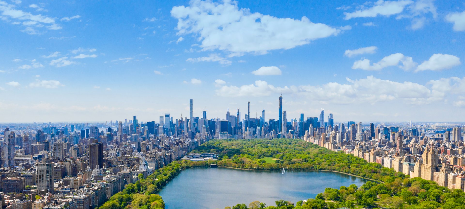 Aerial view of Central Park on a JetBlue Vacations New York City all inclusive package to Manhattan
