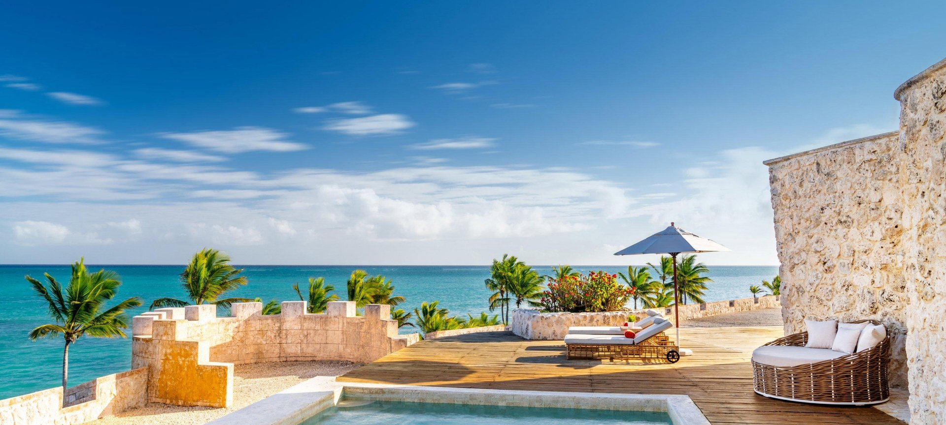 Aerial view of resort and beach on a JetBlue Vacations all inclusive Caribbean Package to Dominican Republic