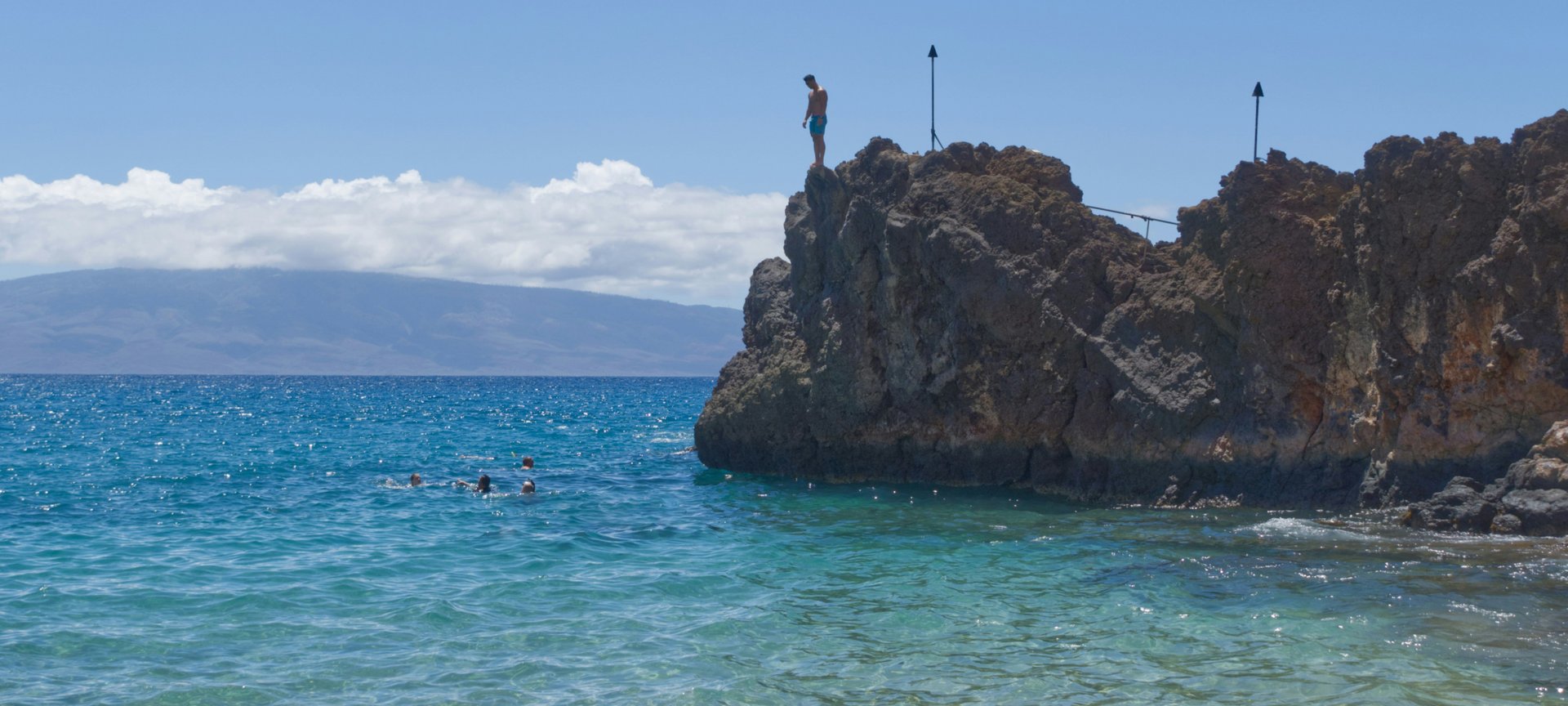Cliff jumping at Ka'anapali beach, Maui, Hawaii