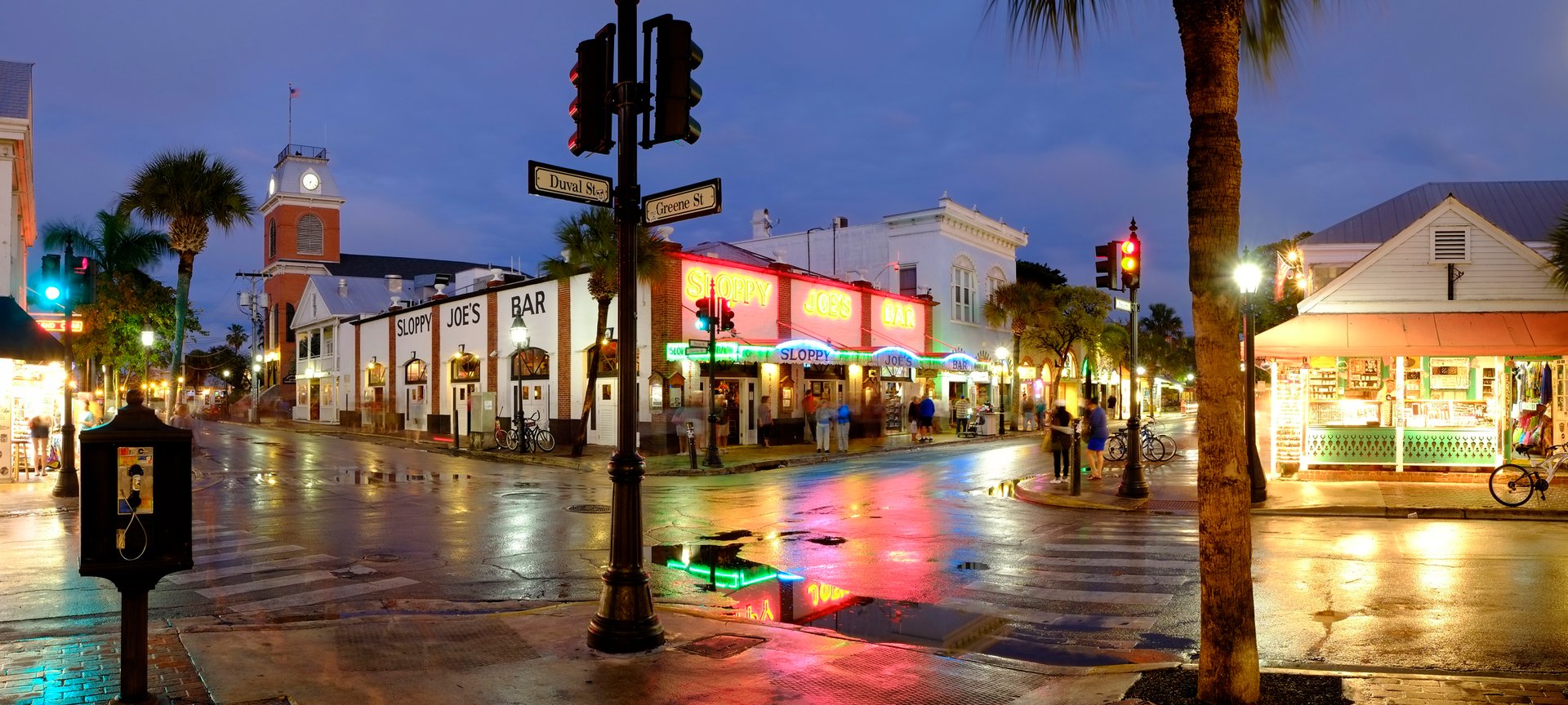 Panoramic view of Duval Street on a Key West Flight + Hotel JetBlue Vacations all inclusive package