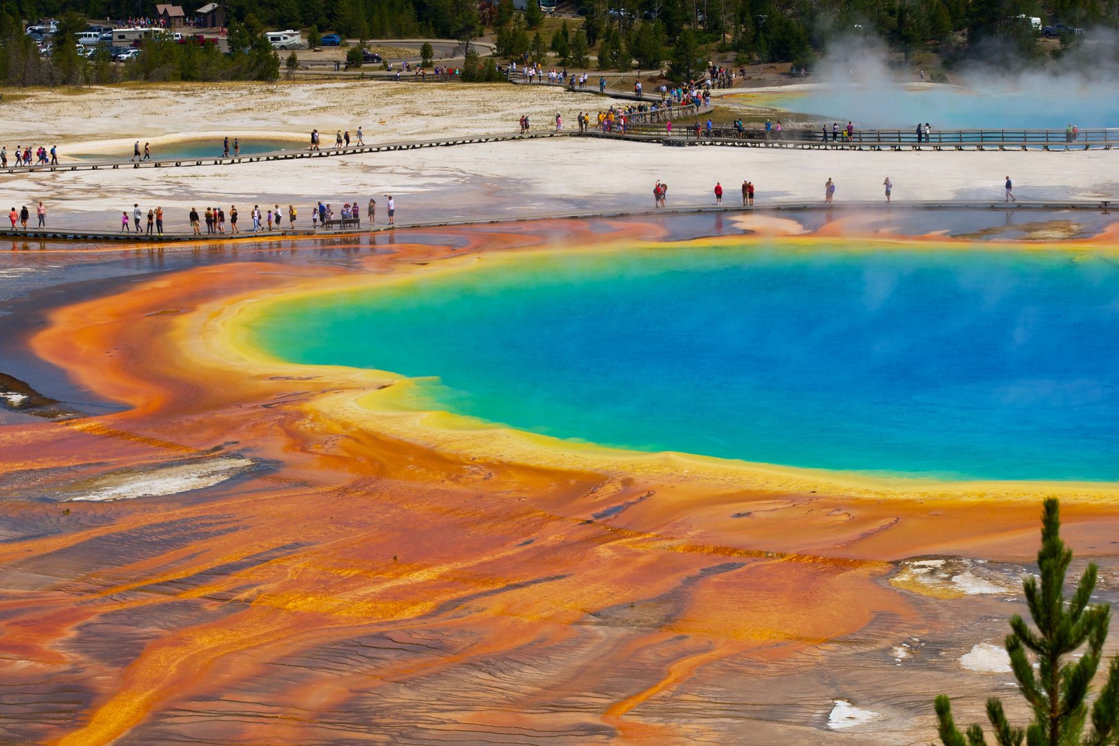 View of Grad Prismatic Spring at Yellowstone on JetBlue Vacations Flight + Hotel all inclusive package