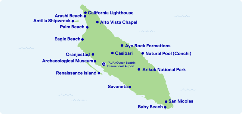 Aruba tourist attractions map 60 photos - Cappadociaconcepttour.com